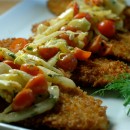 Lightened Up Wiener Schnitzel with Tomato & Fennel Salad